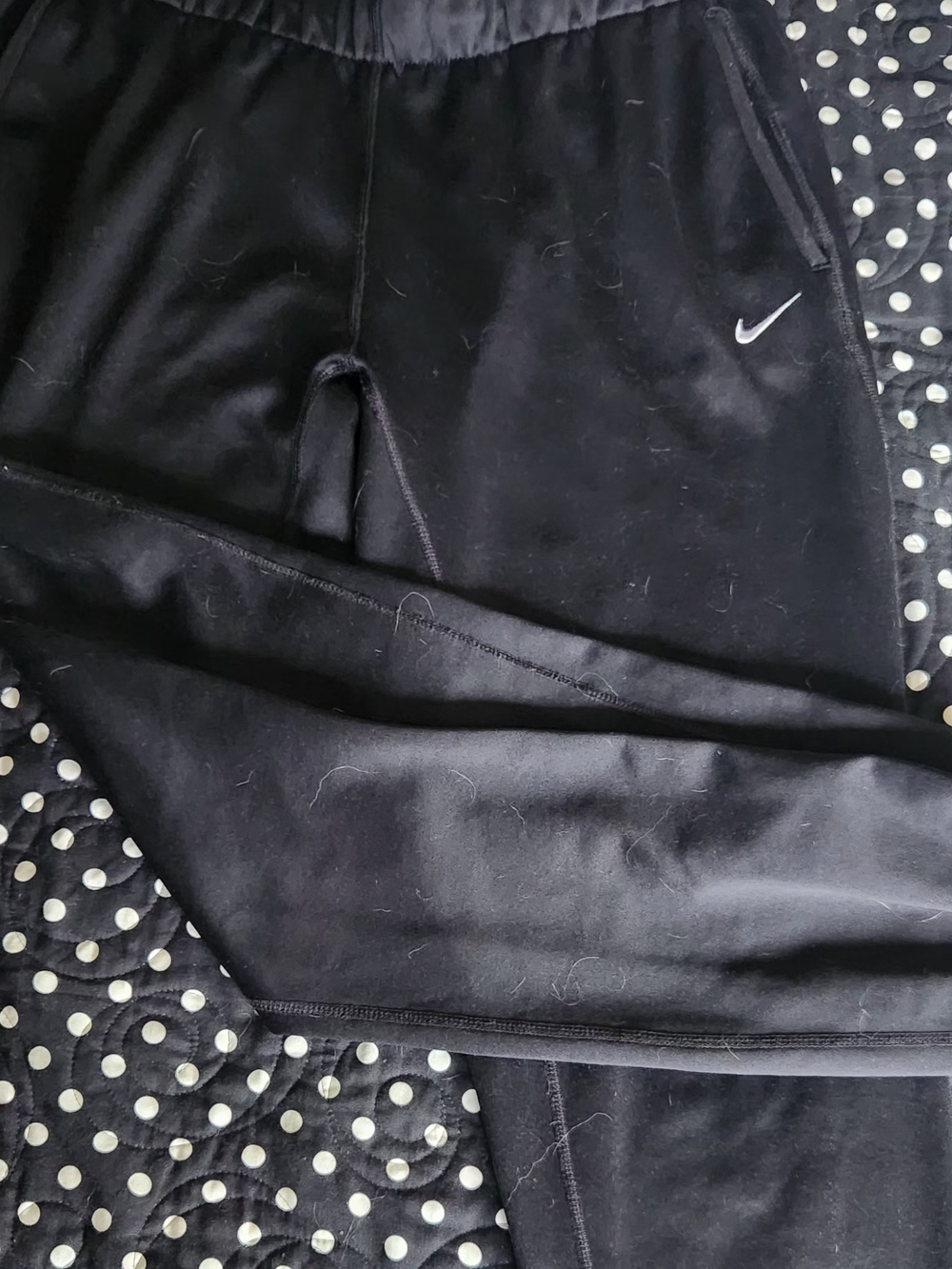 Nike Black Kids Fleece Joggers with White Swoosh